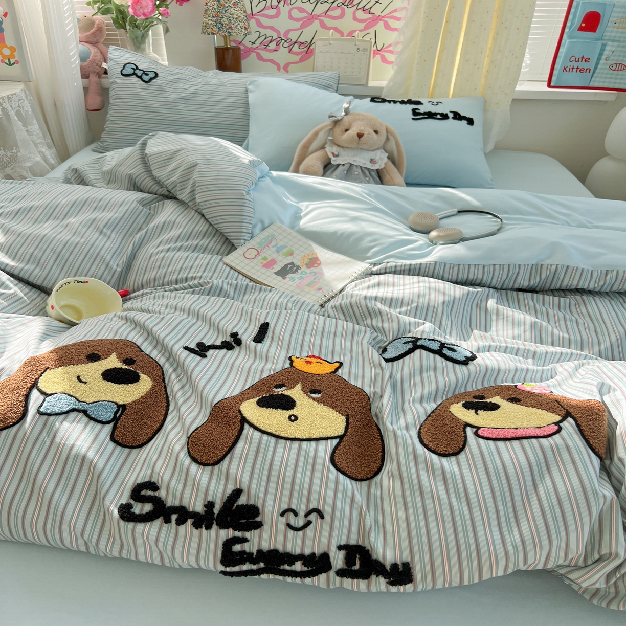 91家纺网 家纺一手货源 找家纺 （总）子钦家纺 2025新款云朵棉水洗棉INS风毛巾绣四件套