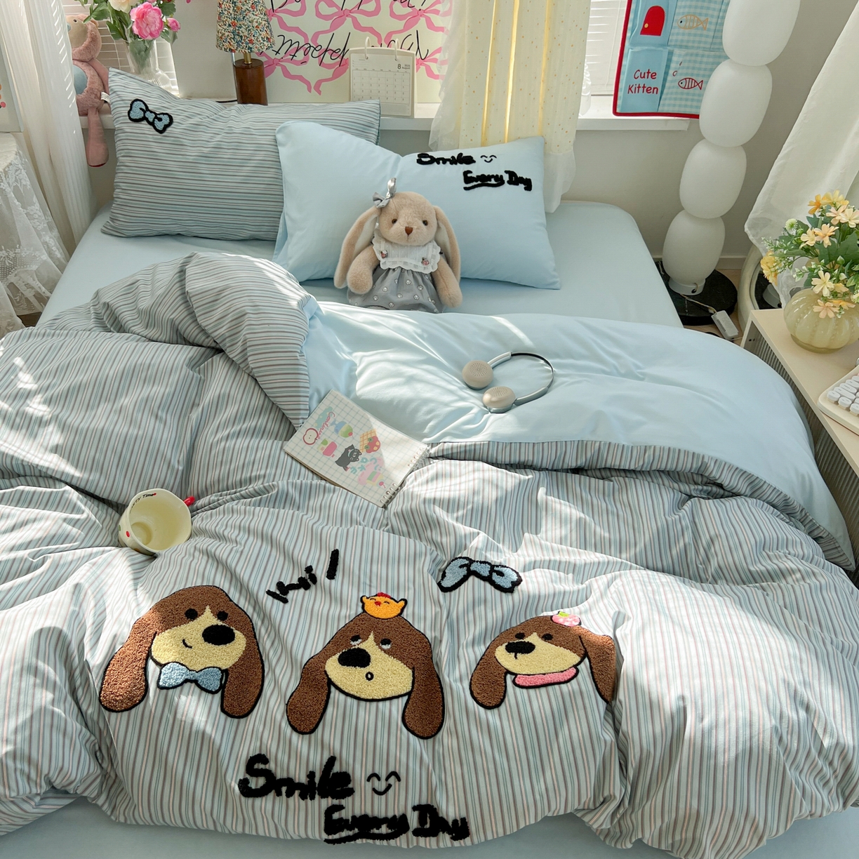 91家纺网 家纺一手货源 找家纺 （总）子钦家纺 2025新款云朵棉水洗棉INS风毛巾绣四件套