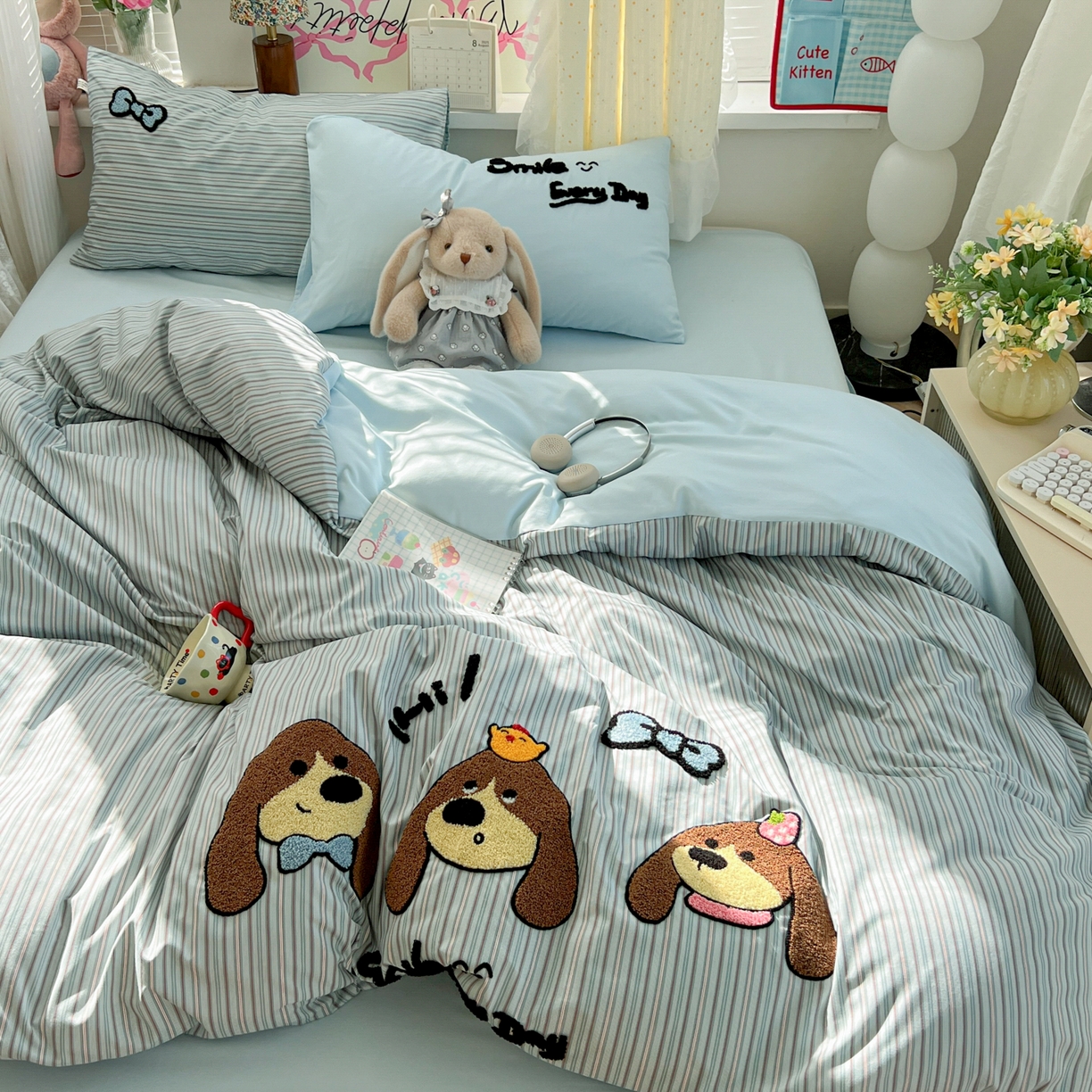 91家纺网 家纺一手货源 找家纺 （总）子钦家纺 2025新款云朵棉水洗棉INS风毛巾绣四件套