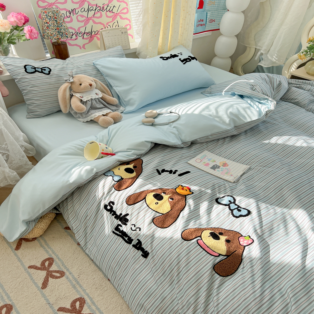 91家纺网 家纺一手货源 找家纺 （总）子钦家纺 2025新款云朵棉水洗棉INS风毛巾绣四件套