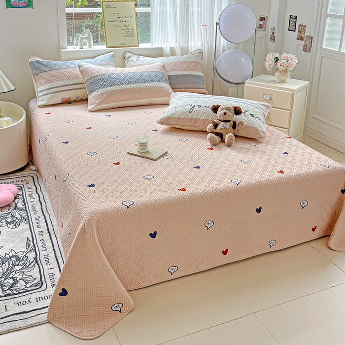 91家纺网 家纺一手货源 找家纺 羽爱家纺 2025新款A类双面印花全棉水洗床盖套件-三件套 心悦