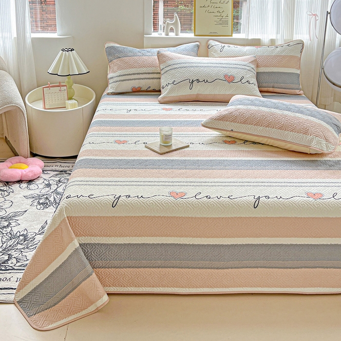 91家纺网 家纺一手货源 找家纺 羽爱家纺 2025新款A类双面印花全棉水洗床盖套件-三件套 心悦