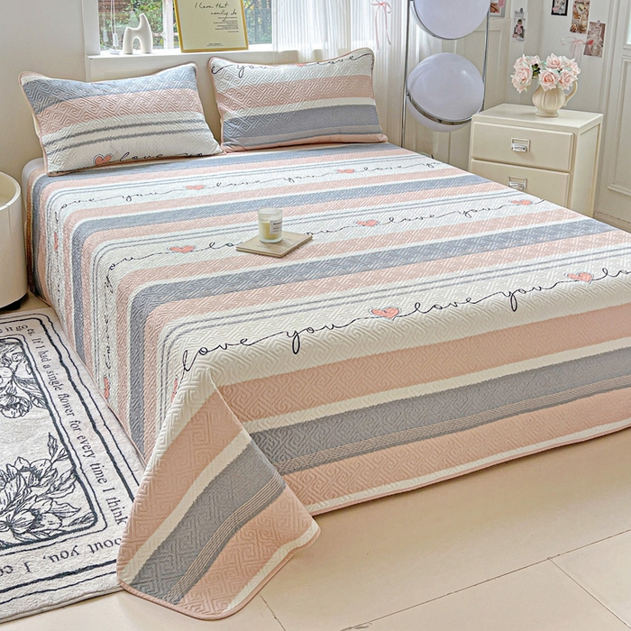 91家纺网 家纺一手货源 找家纺 羽爱家纺 2025新款A类双面印花全棉水洗床盖套件-三件套 心悦