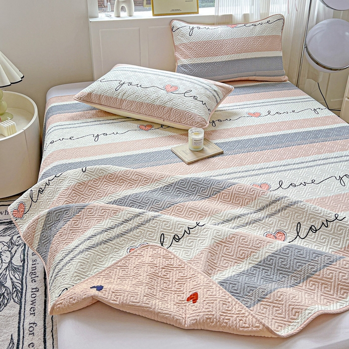 91家纺网 家纺一手货源 找家纺 羽爱家纺 2025新款A类双面印花全棉水洗床盖套件-三件套 心悦