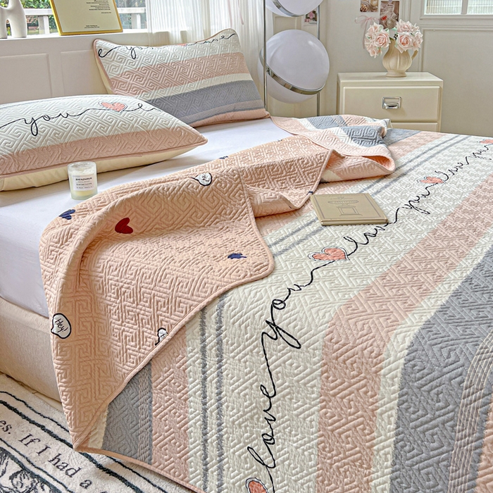 91家纺网 家纺一手货源 找家纺 羽爱家纺 2025新款A类双面印花全棉水洗床盖套件-三件套 心悦