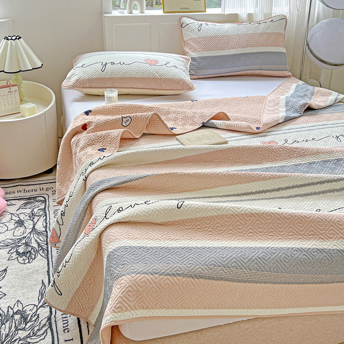 91家纺网 家纺一手货源 找家纺 羽爱家纺 2025新款A类双面印花全棉水洗床盖套件-三件套 心悦