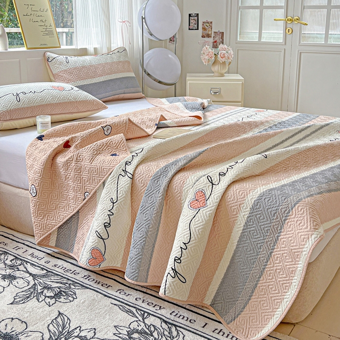 91家纺网 家纺一手货源 找家纺 羽爱家纺 2025新款A类双面印花全棉水洗床盖套件-三件套 心悦