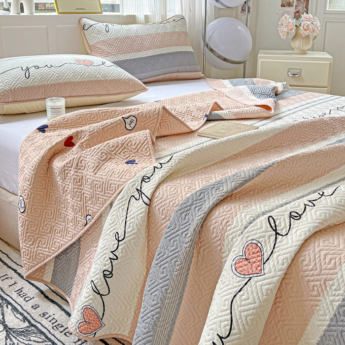 91家纺网 家纺一手货源 找家纺 羽爱家纺 2025新款A类双面印花全棉水洗床盖套件-三件套 心悦
