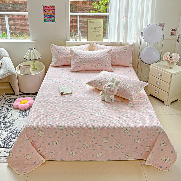 羽爱家纺 2025新款A类双面印花全棉水洗床盖套件-三件套 星星汪