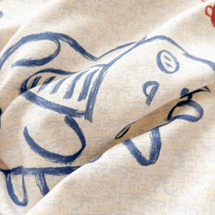 91家纺网 家纺一手货源 找家纺 曼之夏 2025新款原棉加厚磨毛印花四件套 比心