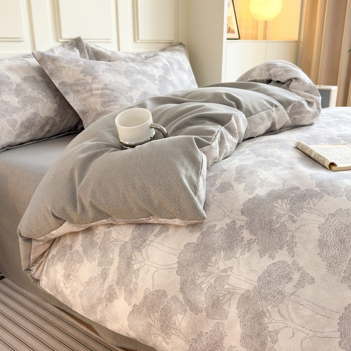 91家纺网 家纺一手货源 找家纺 曼之夏 2025新款原棉加厚磨毛印花四件套 春风十里