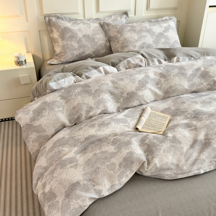 91家纺网 家纺一手货源 找家纺 曼之夏 2025新款原棉加厚磨毛印花四件套 春风十里