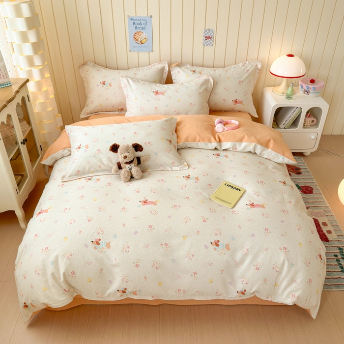 91家纺网 家纺一手货源 找家纺 曼之夏 2025新款原棉加厚磨毛印花四件套 简兮