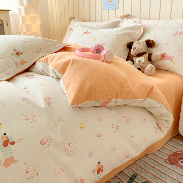 91家纺网 家纺一手货源 找家纺 曼之夏 2025新款原棉加厚磨毛印花四件套 简兮