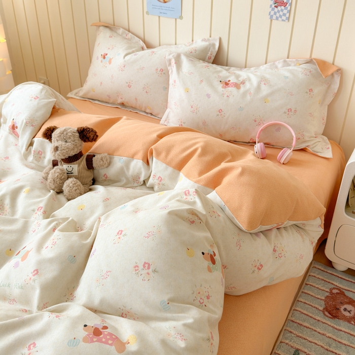 91家纺网 家纺一手货源 找家纺 曼之夏 2025新款原棉加厚磨毛印花四件套 简兮