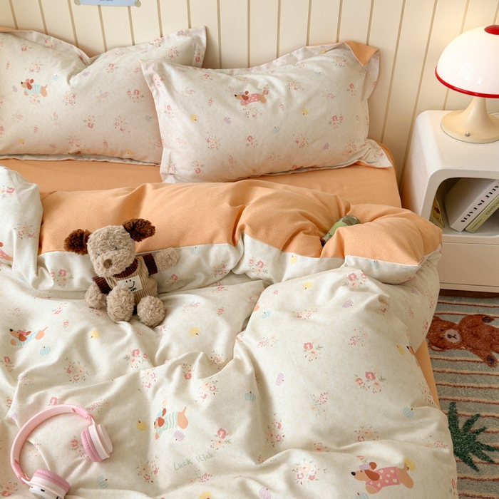 91家纺网 家纺一手货源 找家纺 曼之夏 2025新款原棉加厚磨毛印花四件套 简兮