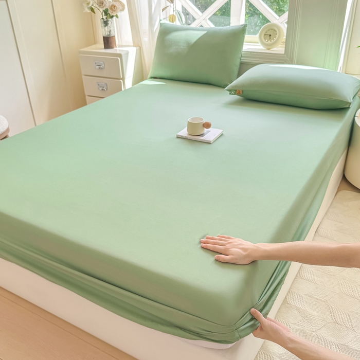 凡客家居 2025新款全棉纯色简约床笠系列 中绿