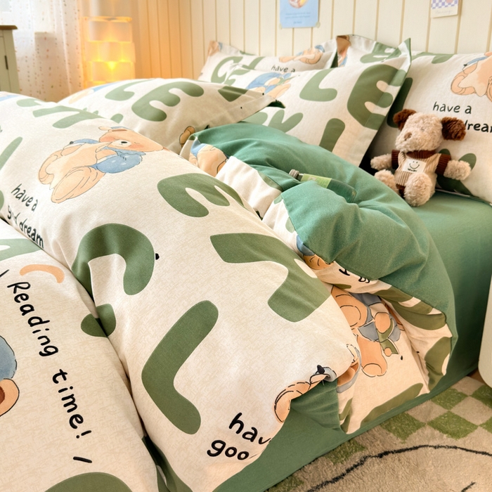 曼之夏 2025新款原棉加厚磨毛印花四件套 梦游记