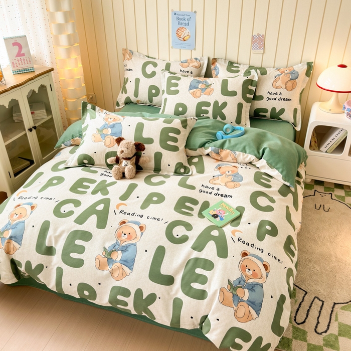 91家纺网 家纺一手货源 找家纺 曼之夏 2025新款原棉加厚磨毛印花四件套 梦游记