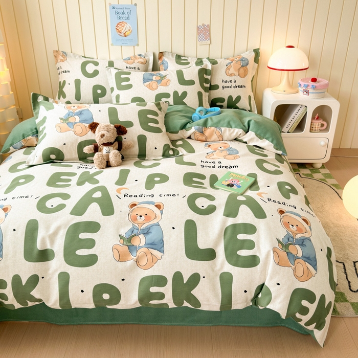 91家纺网 家纺一手货源 找家纺 曼之夏 2025新款原棉加厚磨毛印花四件套 梦游记