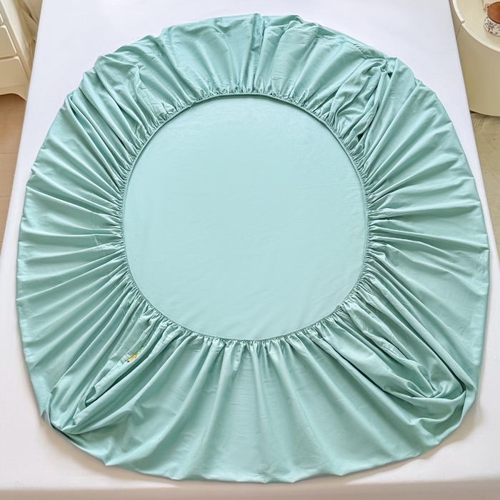 91家纺网 家纺一手货源 找家纺 凡客家居 2025新款全棉纯色简约床笠系列 氧气蓝