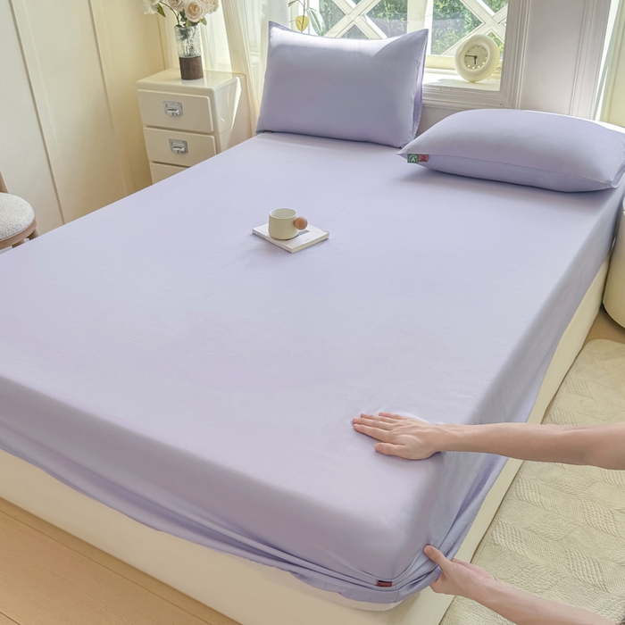 凡客家居 2025新款全棉纯色简约床笠系列 丁香紫