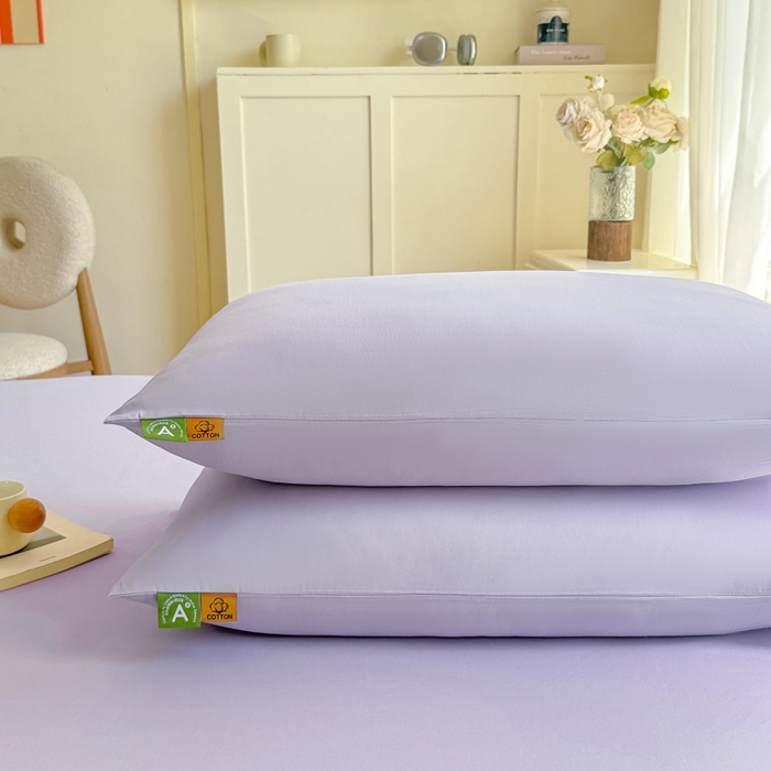 91家纺网 家纺一手货源 找家纺 凡客家居 2025新款全棉纯色简约床笠系列 丁香紫