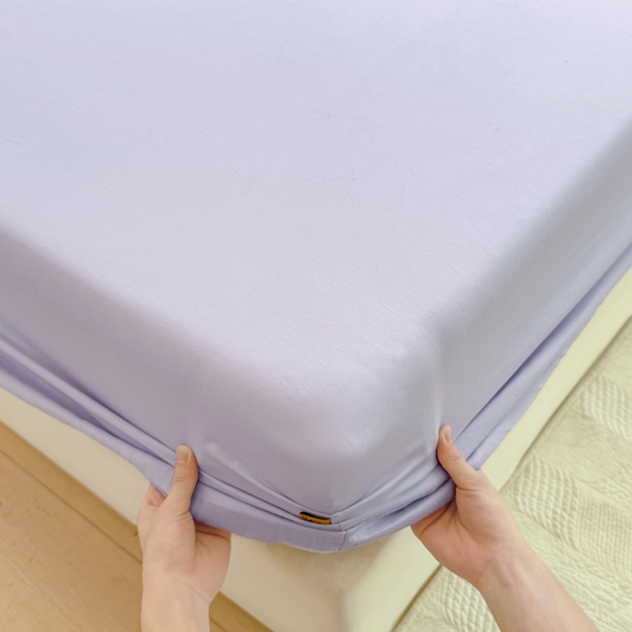 91家纺网 家纺一手货源 找家纺 凡客家居 2025新款全棉纯色简约床笠系列 丁香紫