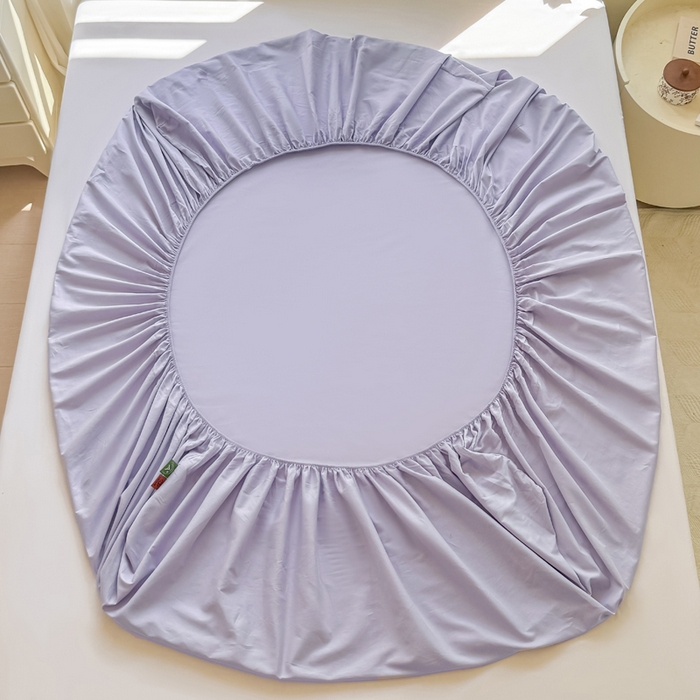 91家纺网 家纺一手货源 找家纺 凡客家居 2025新款全棉纯色简约床笠系列 丁香紫