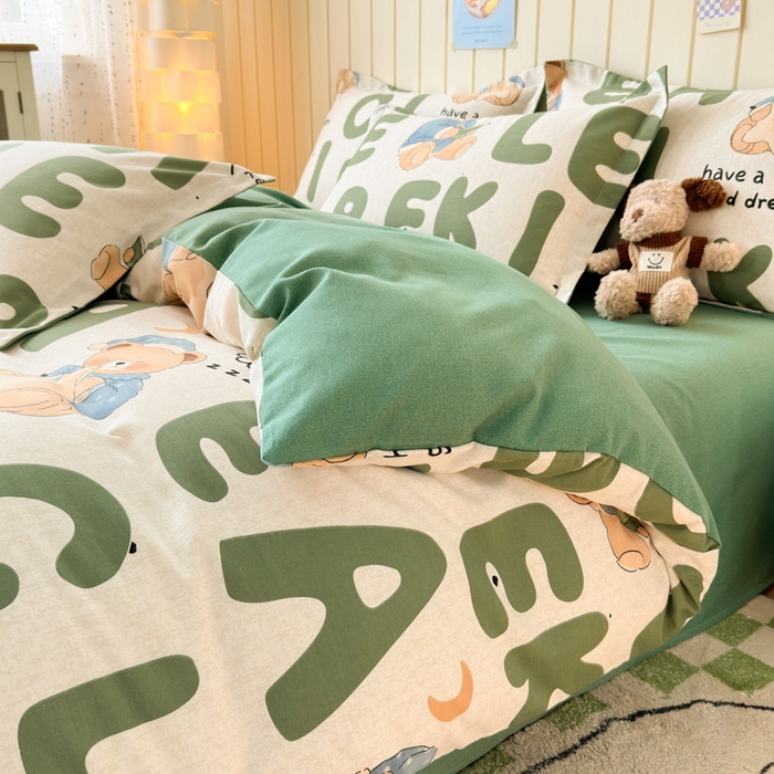 91家纺网 家纺一手货源 找家纺 曼之夏 2025新款原棉加厚磨毛印花四件套 梦游记