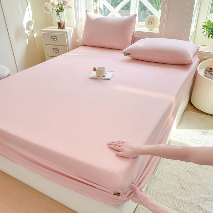 凡客家居 2025新款全棉纯色简约床笠系列 仙女粉