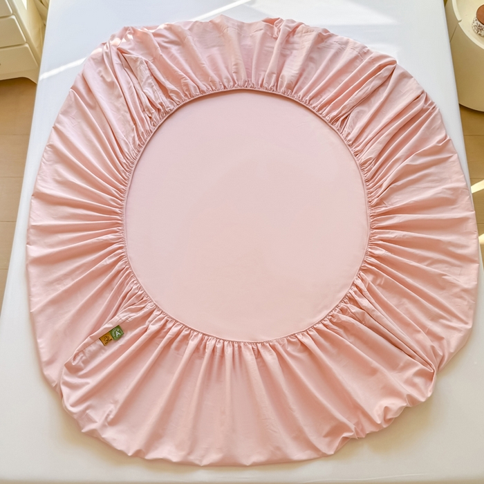 91家纺网 家纺一手货源 找家纺 凡客家居 2025新款全棉纯色简约床笠系列 仙女粉