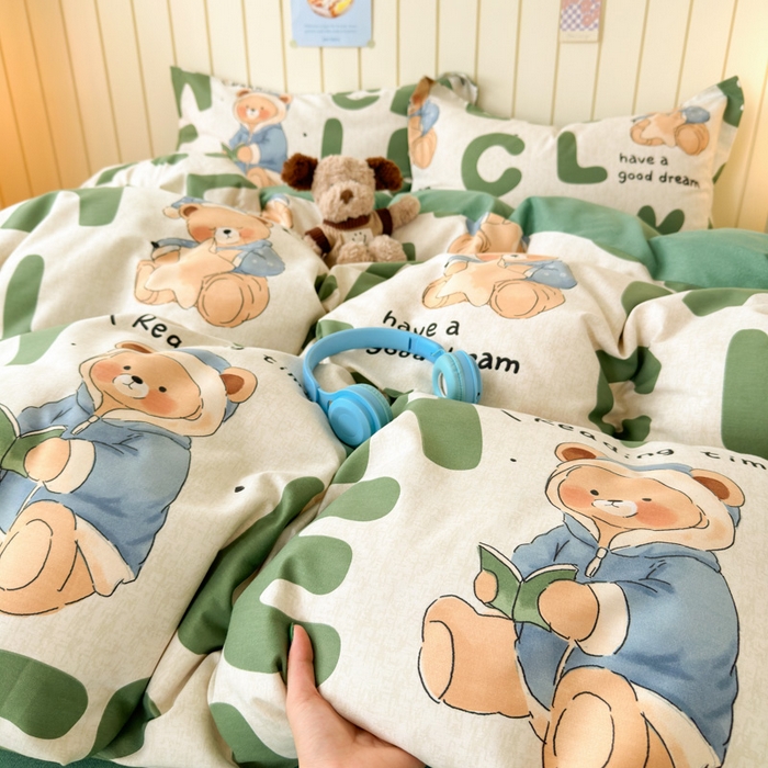 91家纺网 家纺一手货源 找家纺 曼之夏 2025新款原棉加厚磨毛印花四件套 梦游记