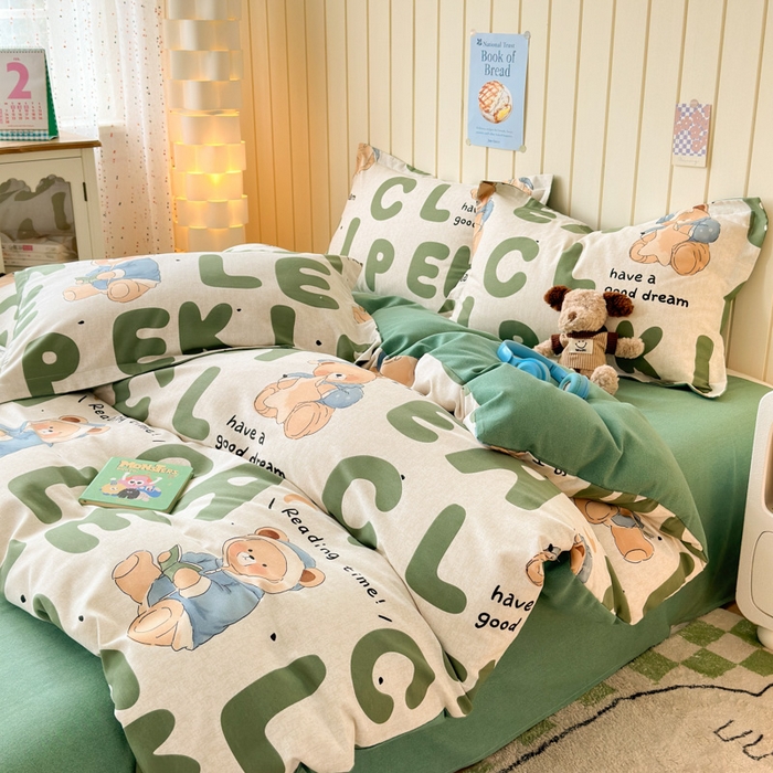 91家纺网 家纺一手货源 找家纺 曼之夏 2025新款原棉加厚磨毛印花四件套 梦游记