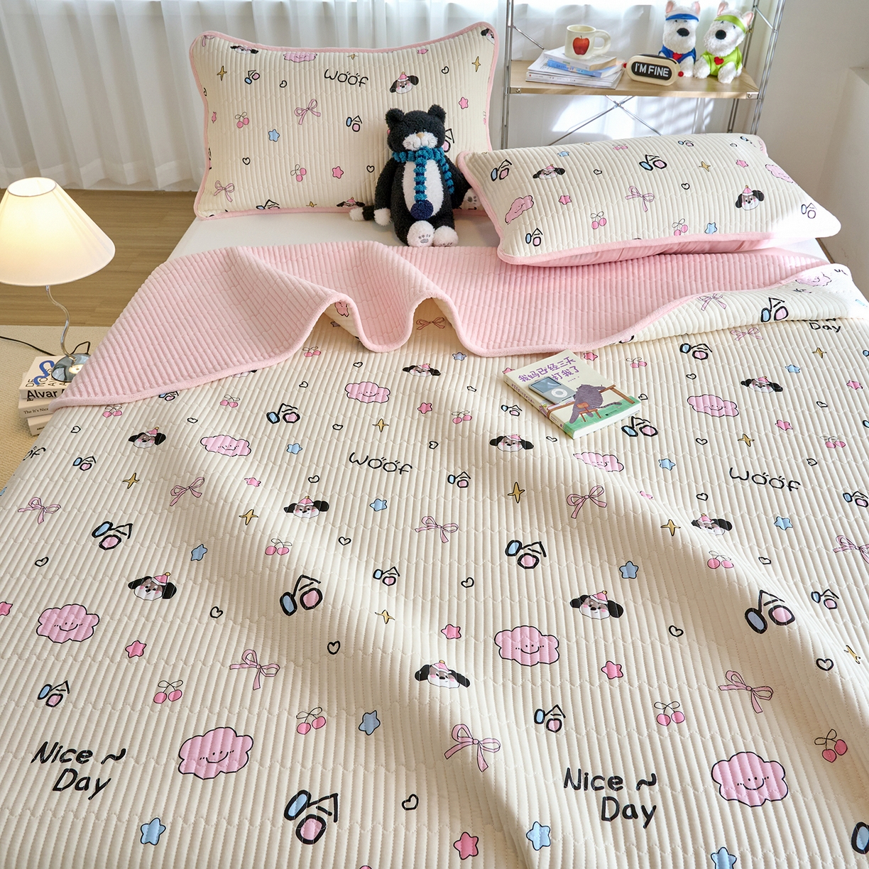 91家纺网 家纺一手货源 找家纺 （总）X猫先生 2025新品棉加绒床盖一面全棉一面牛奶绒床盖炕盖加厚床单床垫四季款