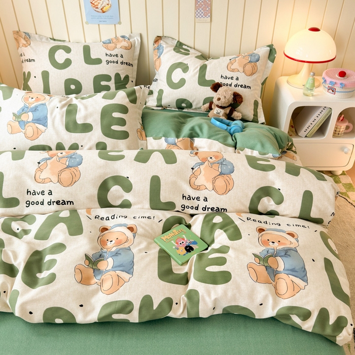 91家纺网 家纺一手货源 找家纺 曼之夏 2025新款原棉加厚磨毛印花四件套 梦游记