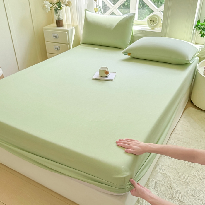 凡客家居 2025新款全棉纯色简约床笠系列 嫩芽绿