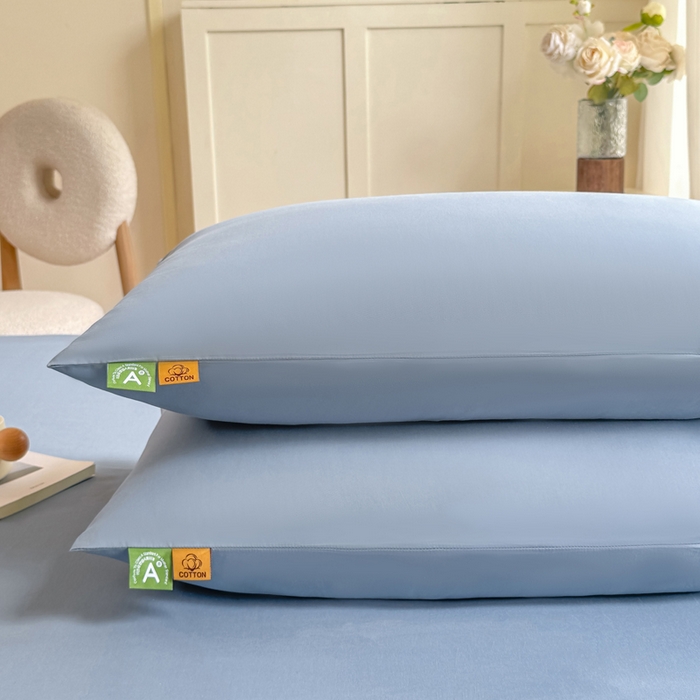 91家纺网 家纺一手货源 找家纺 凡客家居 2025新款全棉纯色简约床笠系列 蔚蓝