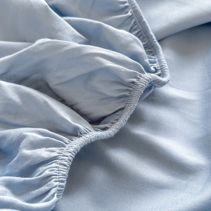 91家纺网 家纺一手货源 找家纺 凡客家居 2025新款全棉纯色简约床笠系列 蔚蓝