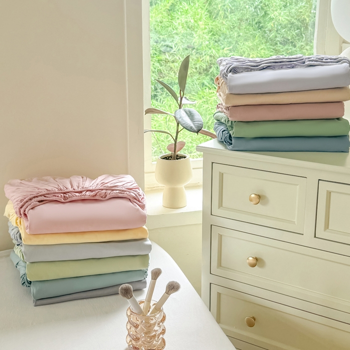 凡客家居 2025新款全棉纯色简约床笠系列 组合图