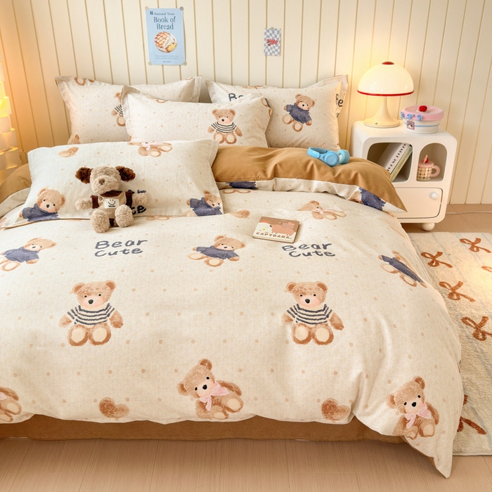 91家纺网 家纺一手货源 找家纺 曼之夏 2025新款原棉加厚磨毛印花四件套 奇想