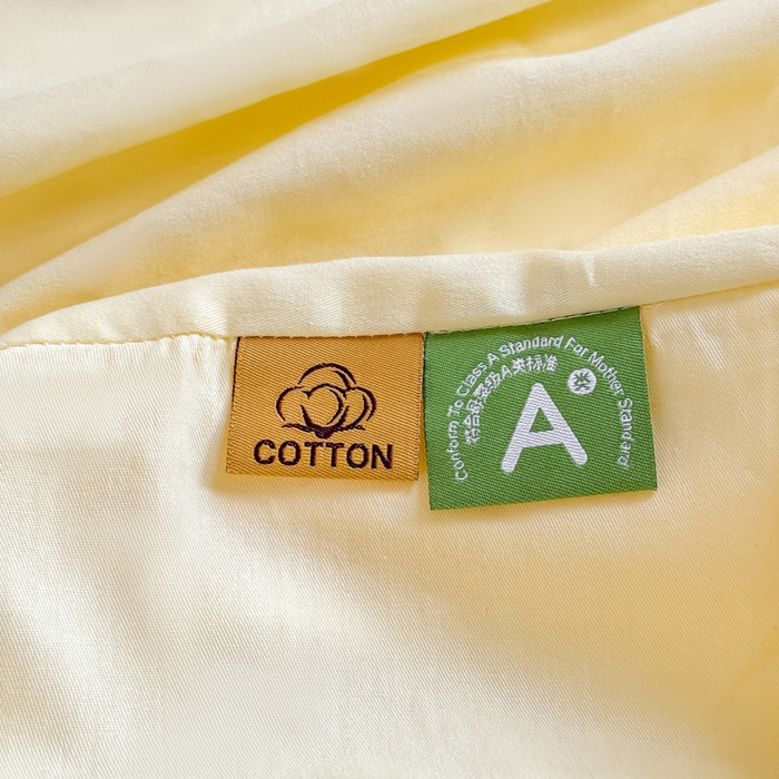 91家纺网 家纺一手货源 找家纺 凡客家居 2025新款全棉纯色简约床笠系列 茉莉黄