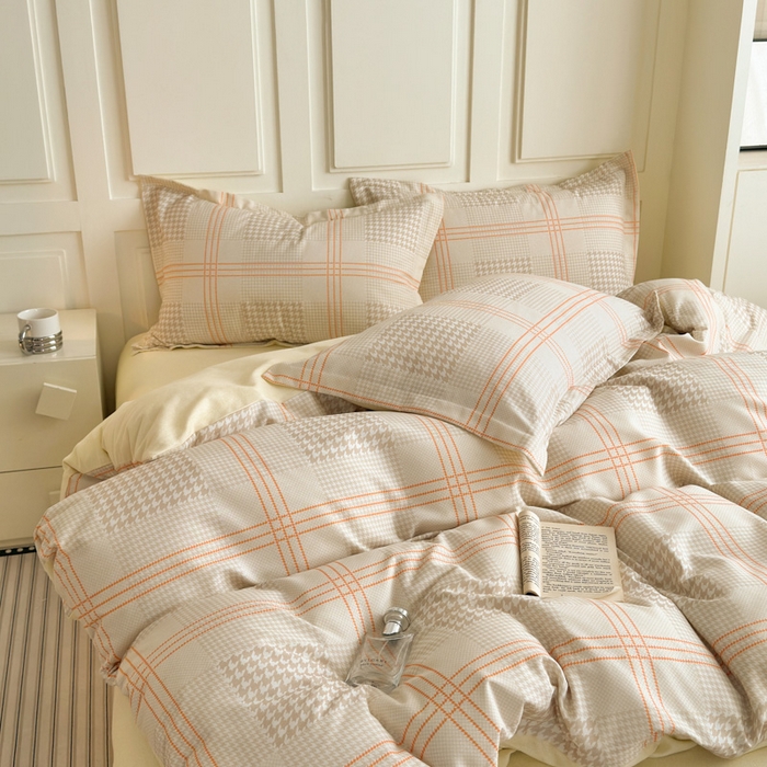 91家纺网 家纺一手货源 找家纺 曼之夏 2025新款原棉加厚磨毛印花四件套 塔维尔（米）