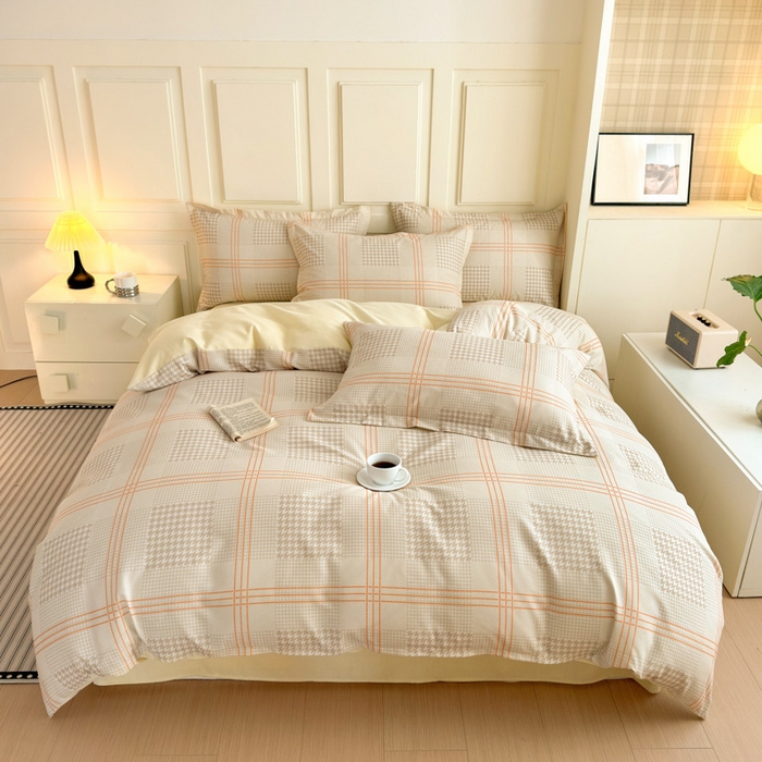 91家纺网 家纺一手货源 找家纺 曼之夏 2025新款原棉加厚磨毛印花四件套 塔维尔（米）