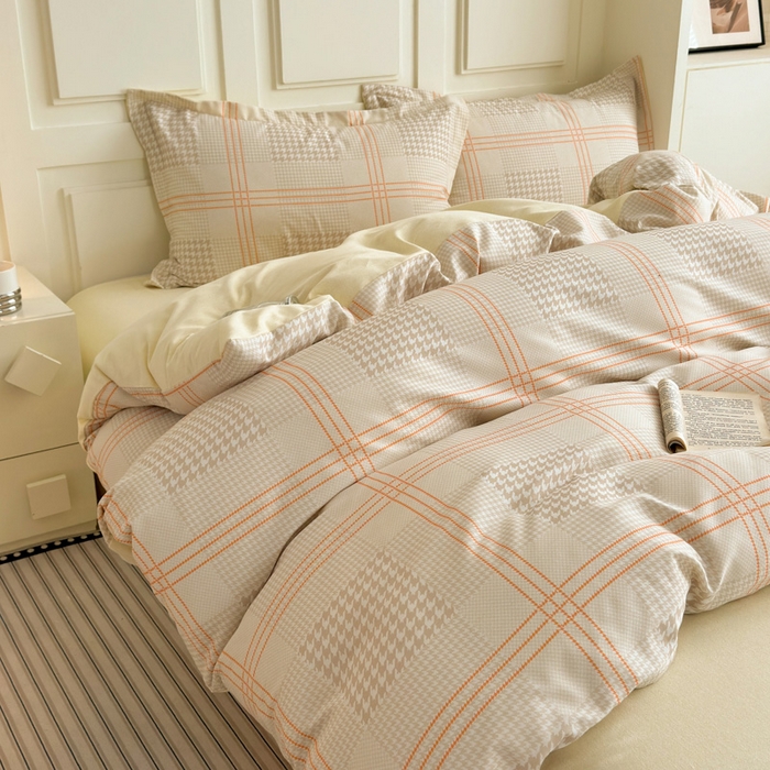 91家纺网 家纺一手货源 找家纺 曼之夏 2025新款原棉加厚磨毛印花四件套 塔维尔（米）