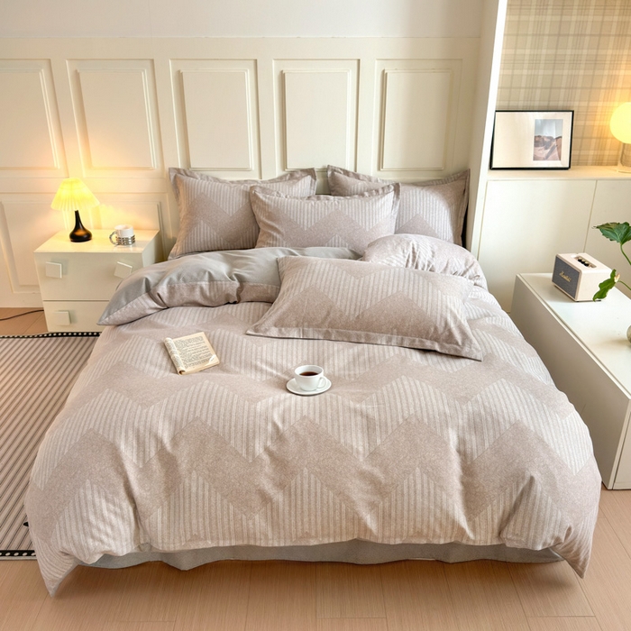 91家纺网 家纺一手货源 找家纺 曼之夏 2025新款原棉加厚磨毛印花四件套 威斯丁