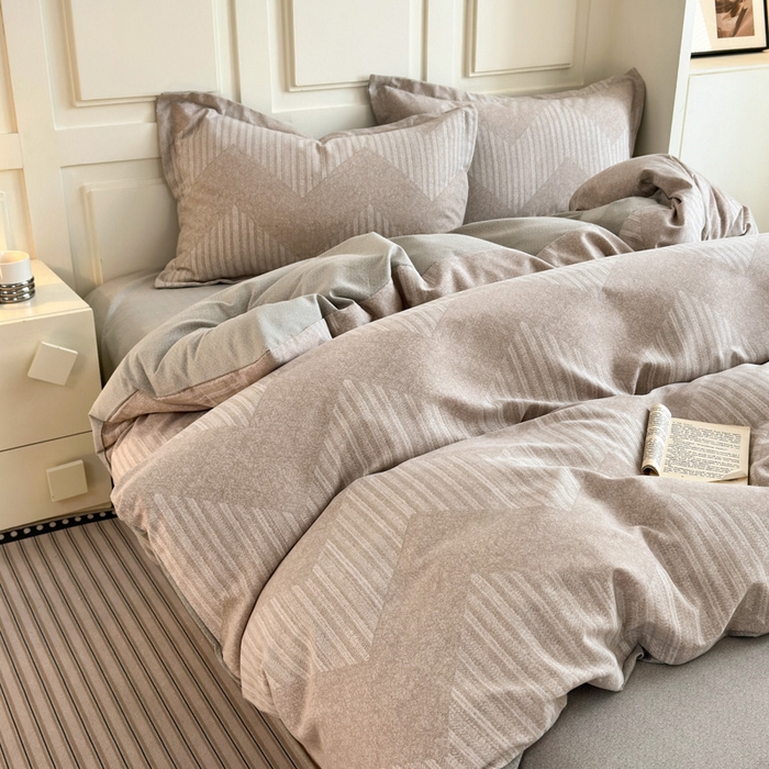 91家纺网 家纺一手货源 找家纺 曼之夏 2025新款原棉加厚磨毛印花四件套 威斯丁