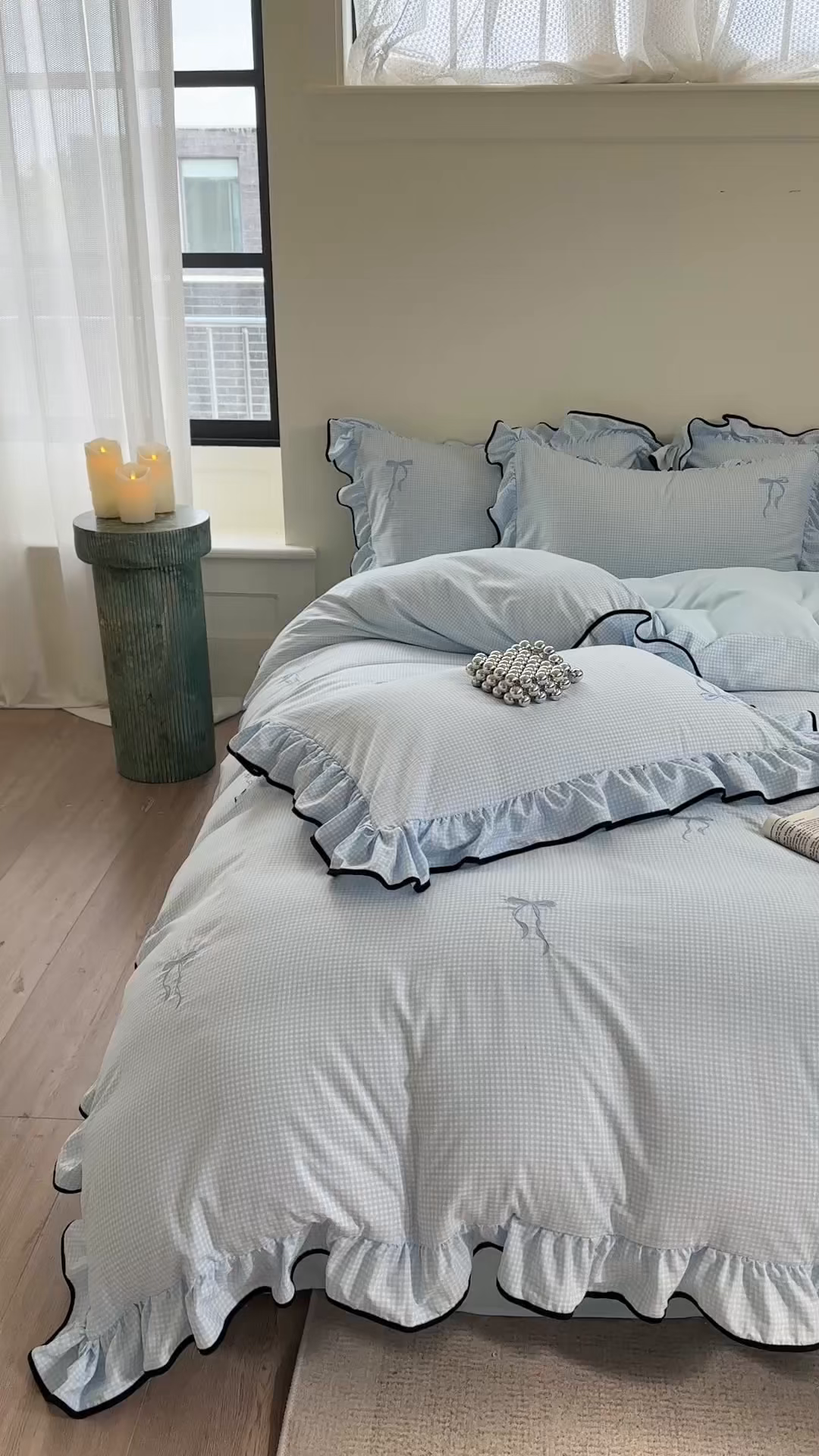 91家纺网 家纺一手货源 找家纺 （总）优悦生活馆 2025新款水洗棉刺绣四件套-可可花园