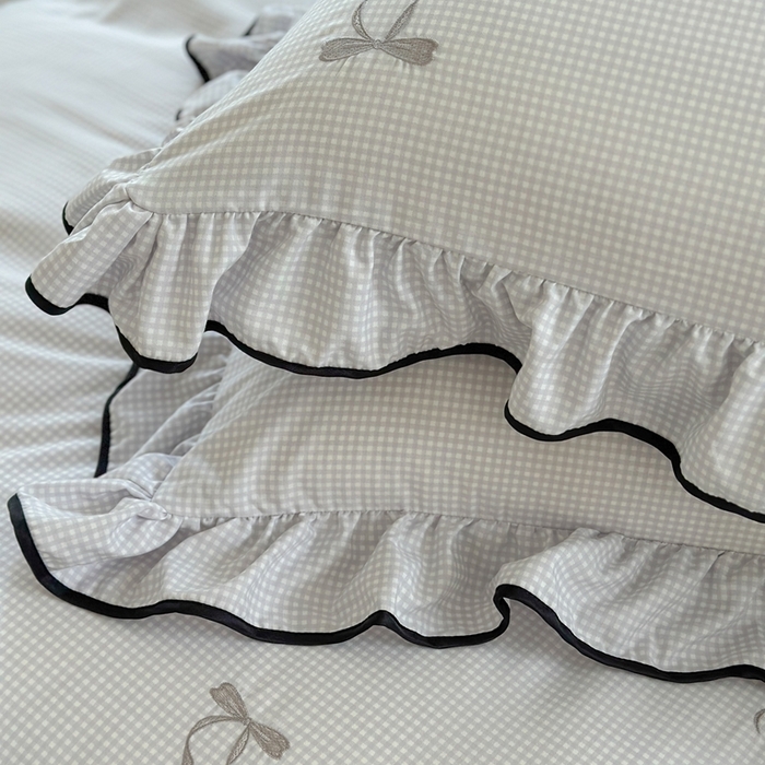 91家纺网 家纺一手货源 找家纺 优悦生活馆 2025新款水洗棉刺绣四件套-可可花园 可可花园-灰