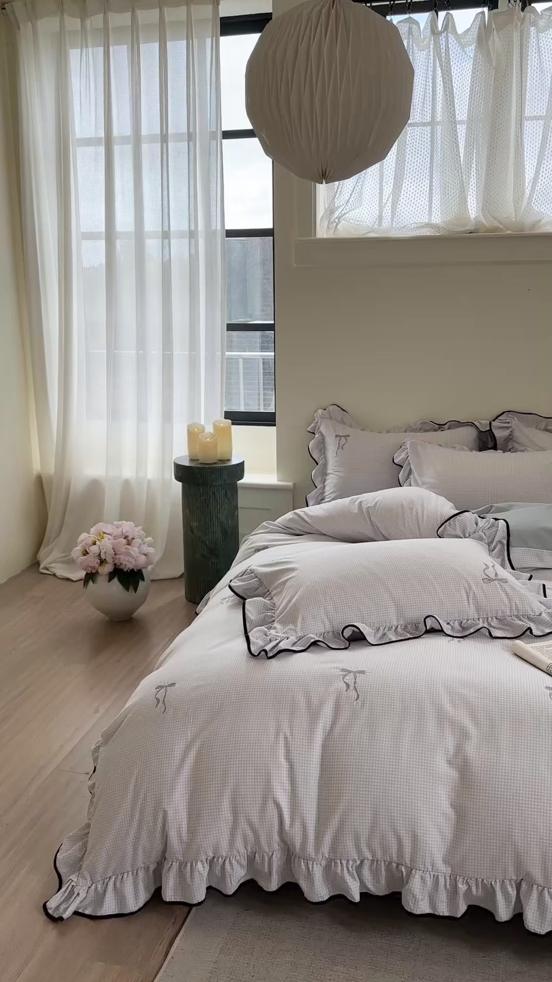 91家纺网 家纺一手货源 找家纺 优悦生活馆 2025新款水洗棉刺绣四件套-可可花园 可可花园-灰